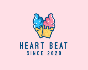 Pink Blue Ice Cream logo design