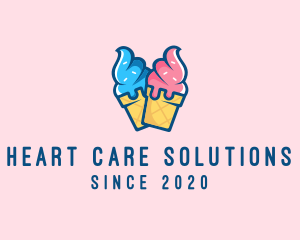 Pink Blue Ice Cream logo design