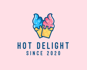 Pink Blue Ice Cream logo design