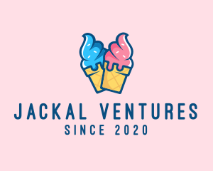 Pink Blue Ice Cream logo design