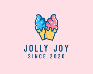 Pink Blue Ice Cream logo design