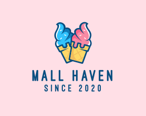 Pink Blue Ice Cream logo design