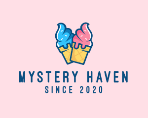 Pink Blue Ice Cream logo design