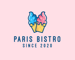 Pink Blue Ice Cream logo design