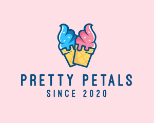 Pink Blue Ice Cream logo design