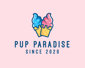 Pink Blue Ice Cream logo design