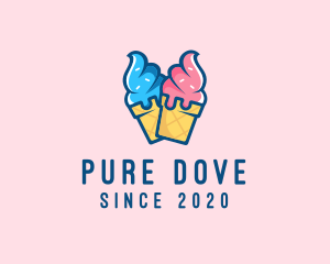 Pink Blue Ice Cream logo design