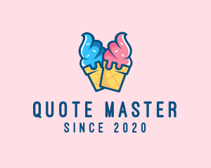 Pink Blue Ice Cream logo design