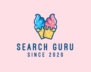 Pink Blue Ice Cream logo design