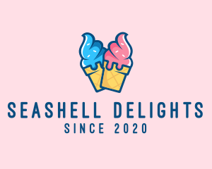 Pink Blue Ice Cream logo design