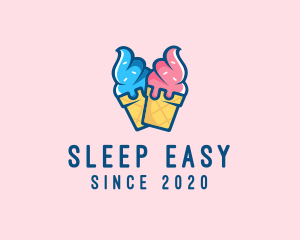 Pink Blue Ice Cream logo design