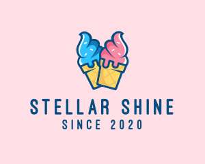 Pink Blue Ice Cream logo design