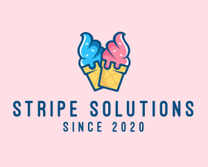 Pink Blue Ice Cream logo design