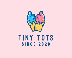 Pink Blue Ice Cream logo design