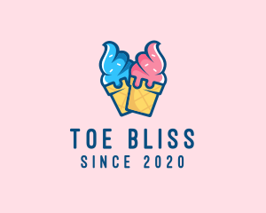 Pink Blue Ice Cream logo design