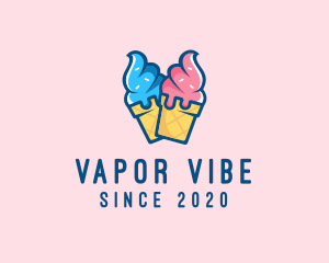 Pink Blue Ice Cream logo design