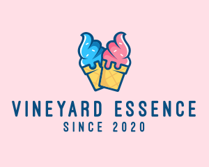 Pink Blue Ice Cream logo design