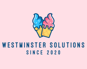 Pink Blue Ice Cream logo design