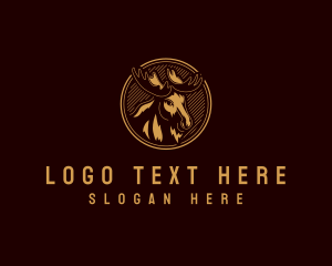 Hunting - Wild Moose Antler logo design