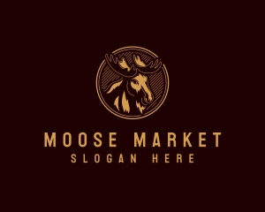 Moose - Wild Moose Antler logo design