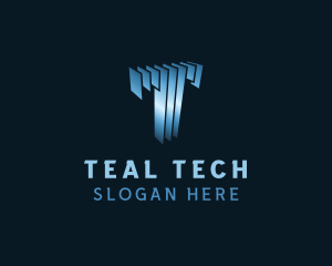 Tech Panels Letter T logo design