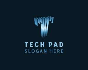 Tech Panels Letter T logo design