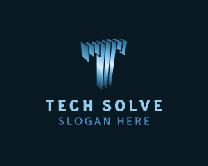 Tech Panels Letter T logo design