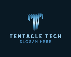 Tech Panels Letter T logo design