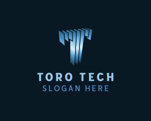 Tech Panels Letter T logo design