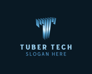 Tech Panels Letter T logo design