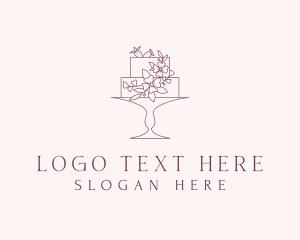 Wedding - Floral Dessert Cake logo design