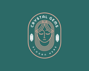 Crystal Woman Face logo design