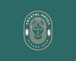 Crystal Woman Face logo design