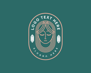 Fortune Teller - Crystal Woman Face logo design