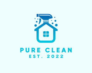 Home Cleaning Sanitation Spray logo design