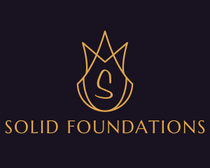 Golden Queen Crown Letter Logo