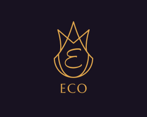 Expensive - Golden Queen Crown Letter logo design