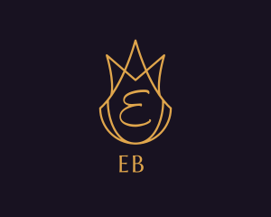 Deluxe - Golden Queen Crown Letter logo design
