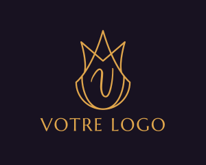 Luxurious - Golden Queen Crown Letter logo design