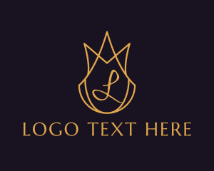 Golden Queen Crown Letter Logo