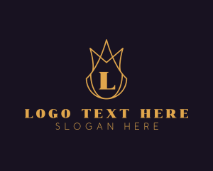 Royal - Golden Crown Letter logo design