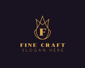 Golden Crown Letter logo design