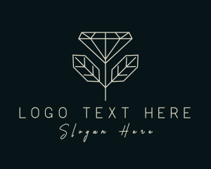 Glamorous - Leaf Crystal Jewelry logo design