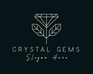 Leaf Crystal Jewelry logo design