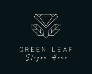 Leaf Crystal Jewelry logo design