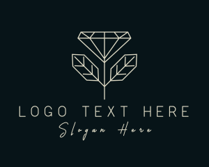 Fashion - Leaf Crystal Jewelry logo design