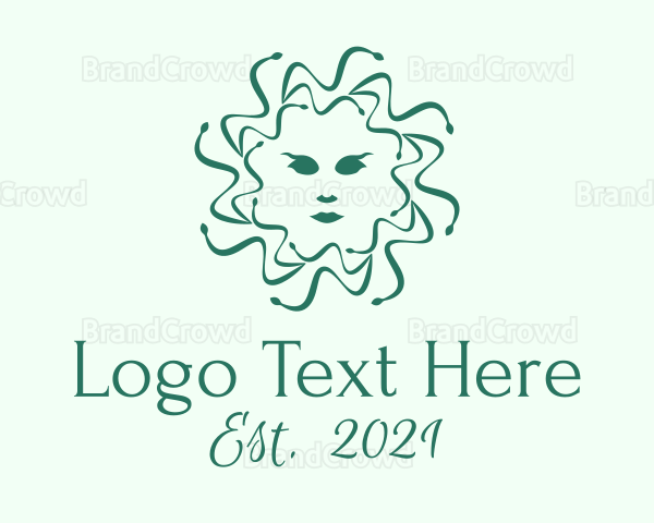 Medusa Face Mythology Logo