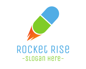 Rocket Pill Launch logo design