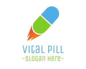 Pill - Rocket Pill Launch logo design