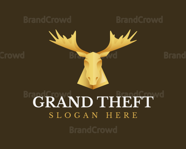 Golden Moose Antler Logo